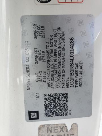 1G1FB1RS4L0114286 - 2020 CHEVROLET CAMARO LS WHITE photo 12