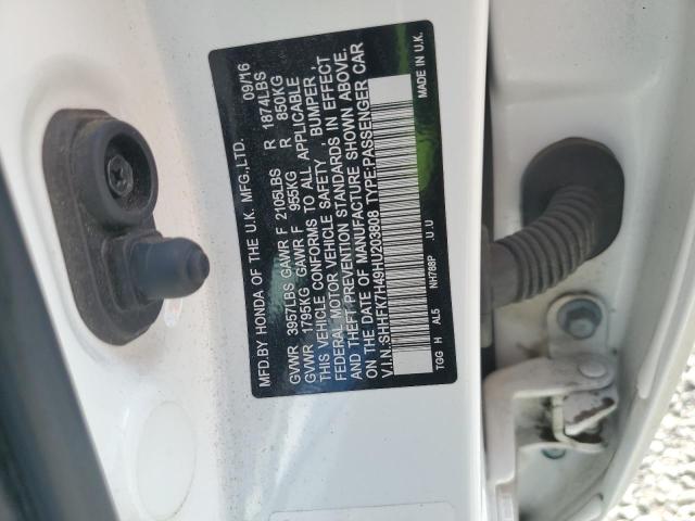 SHHFK7H49HU203808 - 2017 HONDA CIVIC SPORT 白色 照片 12