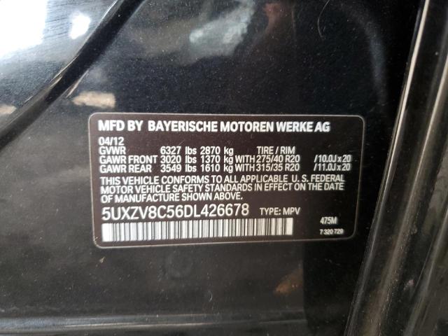 5UXZV8C56DL426678 - 2013 BMW X5 XDRIVE50I BLACK photo 12