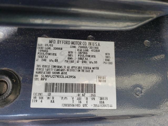 5LMFU27R53LJ43956 - 2003 LINCOLN NAVIGATOR BLUE photo 13