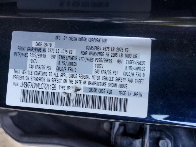 JM3KFADM4L0721198 - 2020 MAZDA CX-5 GRAND TOURING BLUE photo 12