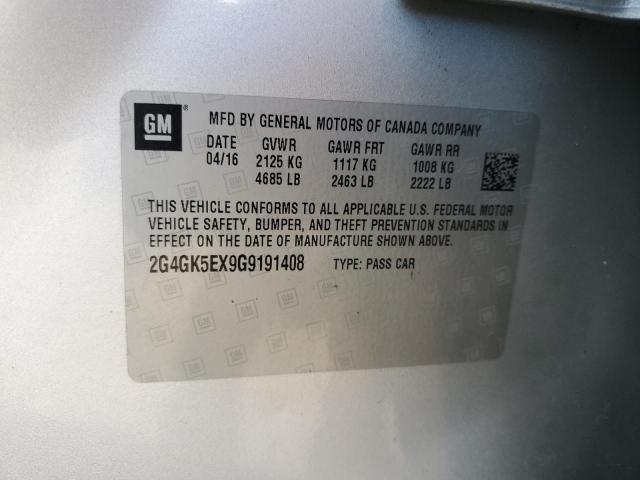 2G4GK5EX9G9191408 - 2016 BUICK REGAL 银色 照片 12