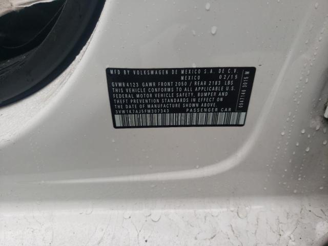 3VW1K7AJ5FM307343 - 2015 VOLKSWAGEN JETTA BASE أبيض صورة 12