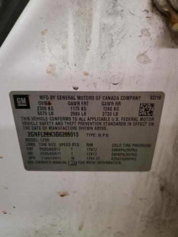 2GNFLEEK3G6265013 - 2016 CHEVROLET EQUINOX LS WHITE photo 13