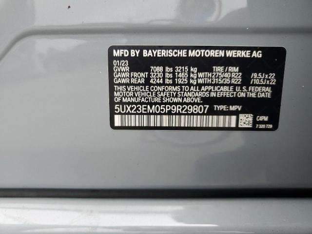 5UX23EM05P9R29807 - 2023 BMW X7 XDRIVE40I SILVER photo 13