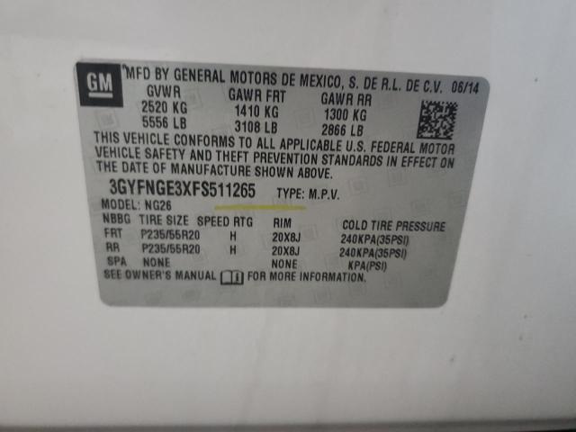 3GYFNGE3XFS511265 - 2015 CADILLAC SRX PREMIUM COLLECTION WHITE photo 13