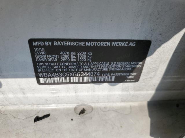 WBA4B3C5XGG344874 - 2016 BMW 435 XI GRAN COUPE WHITE photo 12