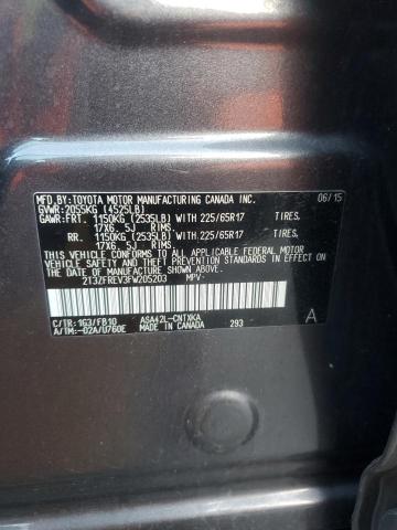 2T3ZFREV3FW205203 - 2015 TOYOTA RAV4 LE GRAY photo 13