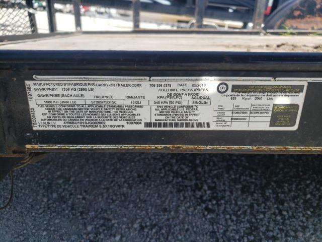 4YMBU1018JG082982 - 2018 UTILITY TRAILER BLACK photo 10