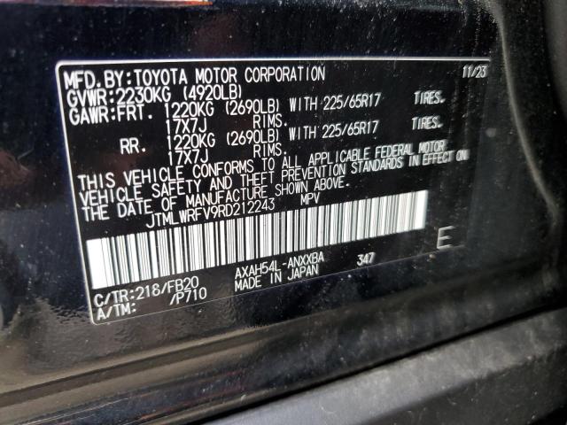 JTMLWRFV9RD212243 - 2024 TOYOTA RAV4 LE BLACK photo 12