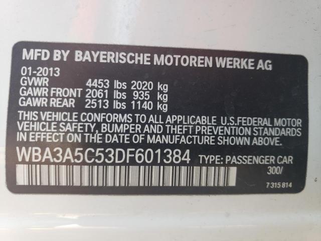 WBA3A5C53DF601384 - 2013 BMW 328 I WHITE photo 13