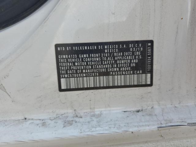 3VWC57BUXKM172976 - 2019 VOLKSWAGEN JETTA S WHITE photo 12