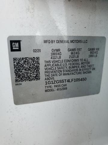 1G1ZG5ST4LF105450 - 2020 CHEVROLET MALIBU RS WHITE photo 12
