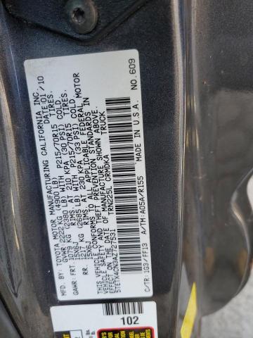 5TETX4CN3AZ727531 - 2010 TOYOTA TACOMA ACCESS CAB GRAY photo 12