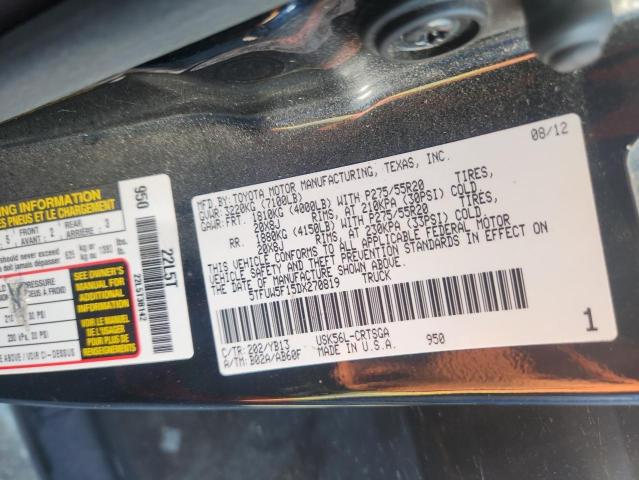 5TFUW5F15DX270819 - 2013 TOYOTA TUNDRA DOUBLE CAB SR5 BLACK photo 13