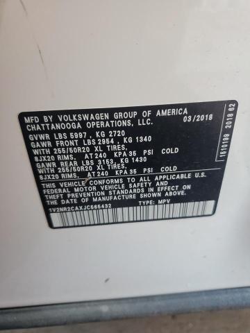 1V2NR2CAXJC565432 - 2018 VOLKSWAGEN ATLAS SEL PREMIUM Ağ foto 13