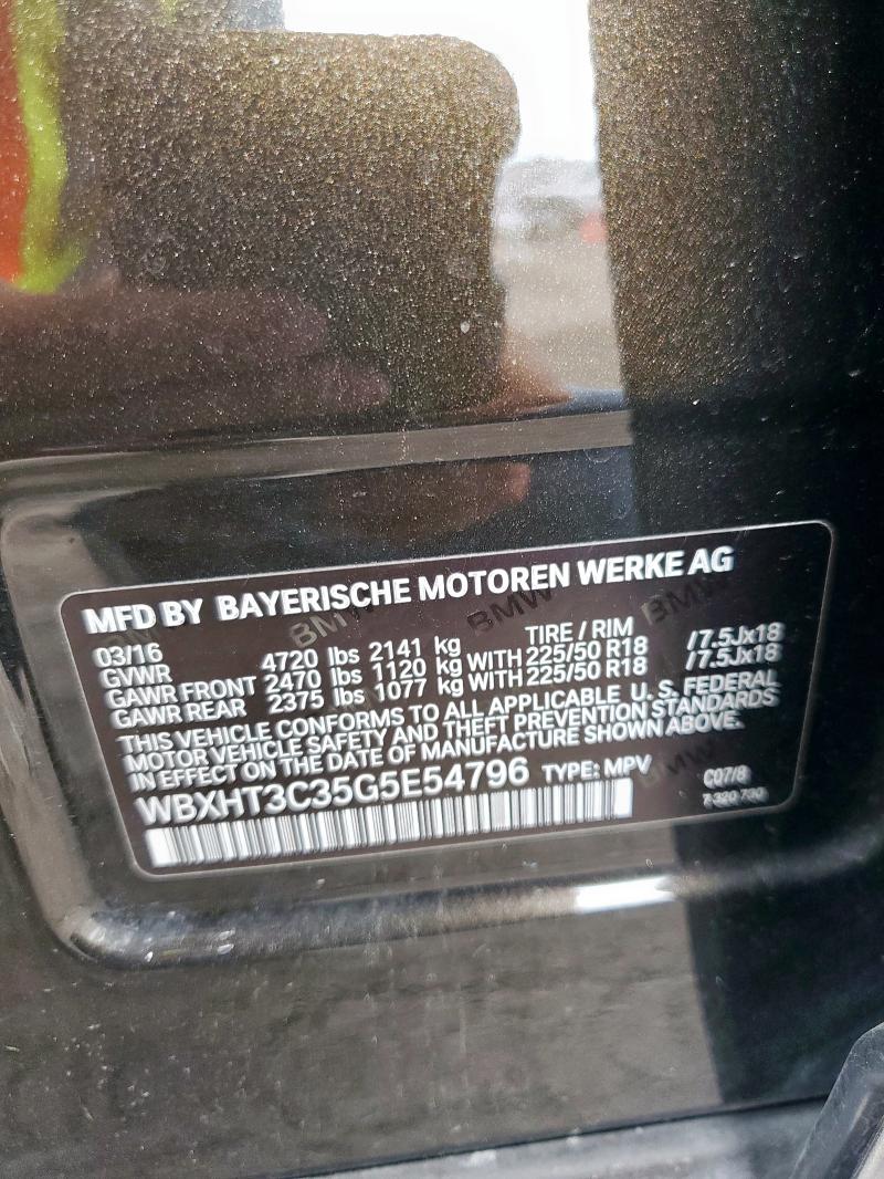 WBXHT3C35G5E54796 - 2016 BMW X1 XDRIVE28I 黑色 照片 12