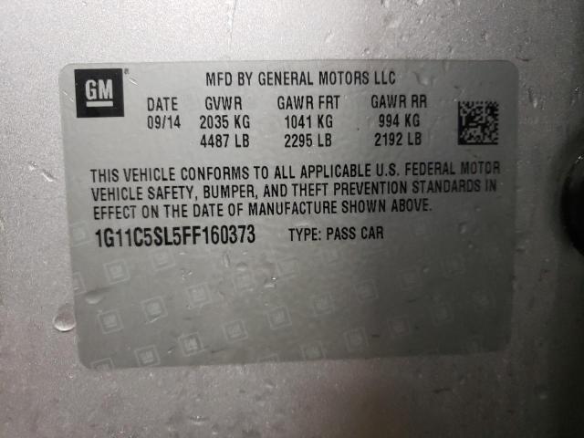 1G11C5SL5FF160373 - 2015 CHEVROLET MALIBU 1LT Argent photo 12