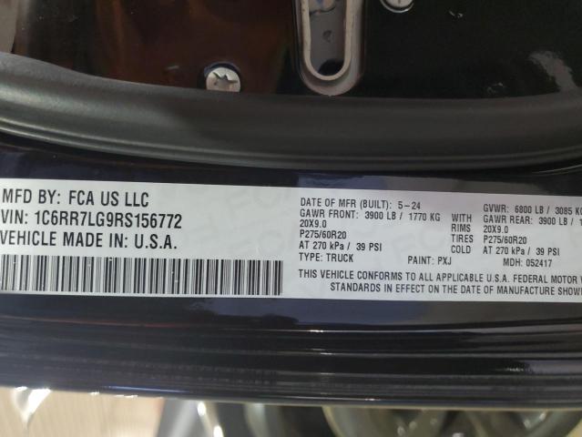 1C6RR7LG9RS156772 - 2024 RAM 1500 CLASS SLT 黑色 照片 12