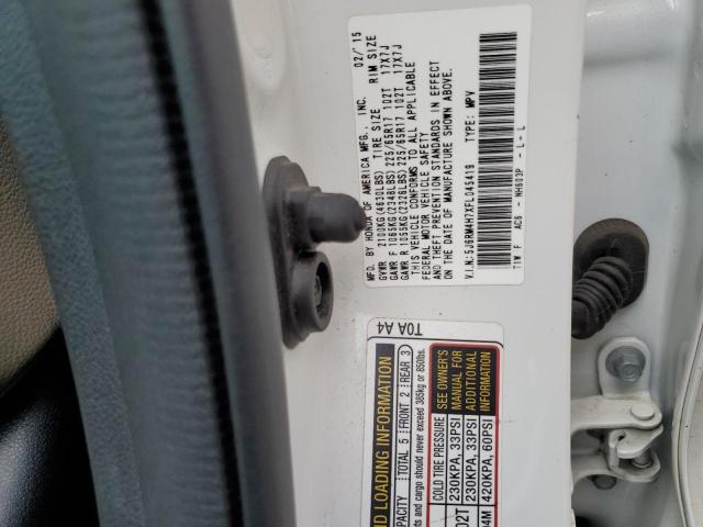 5J6RM4H7XFL045419 - 2015 HONDA CR-V EXL WHITE photo 13