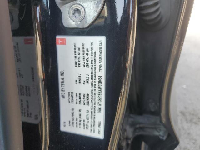 5YJ3E1EBXJF090484 - 2018 TESLA MODEL 3 Siyah fotoğraf 12