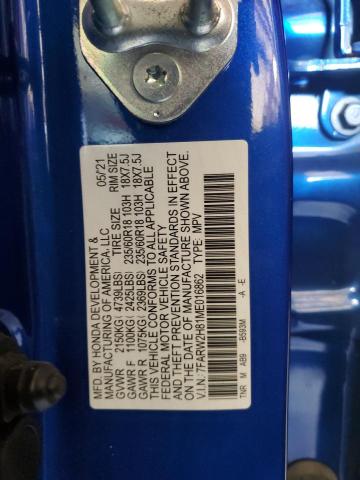 7FARW2H81ME016862 - 2021 HONDA CR-V EXL Синій фото 13