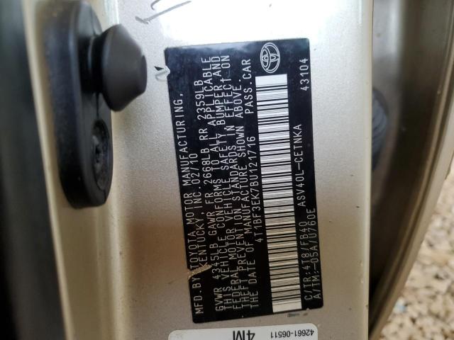 4T1BF3EK7BU121716 - 2011 TOYOTA CAMRY BASE GOLD photo 12