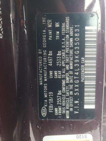 5XXGT4L39KG350831 - 2019 KIA OPTIMA LX Bordeaux photo 12