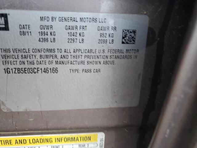 1G1ZB5E03CF146166 - 2012 CHEVROLET MALIBU LS Gümüş foto 12