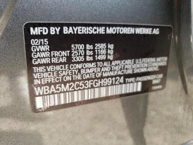 WBA5M2C53FGH99124 - 2015 BMW 535 IGT CHARCOAL photo 12