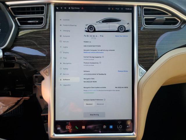 5YJSA1E12GF173219 - 2016 TESLA MODEL S Սպիտակ լուսանկար 9