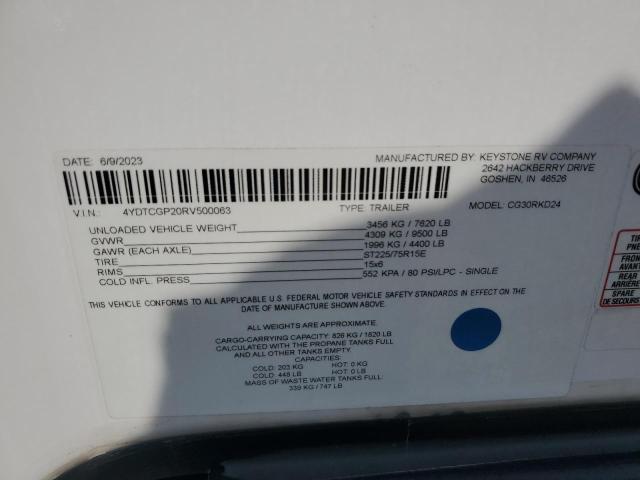 4YDTCGP20RV500063 - 2024 KEYSTONE TRAILER TWO TONE photo 10