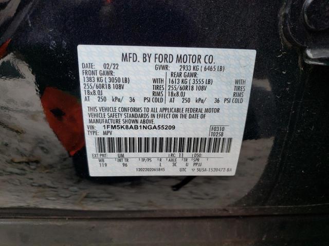 1FM5K8AB1NGA55209 - 2022 FORD EXPLORER POLICE INTERCEPTOR TWO TONE photo 14