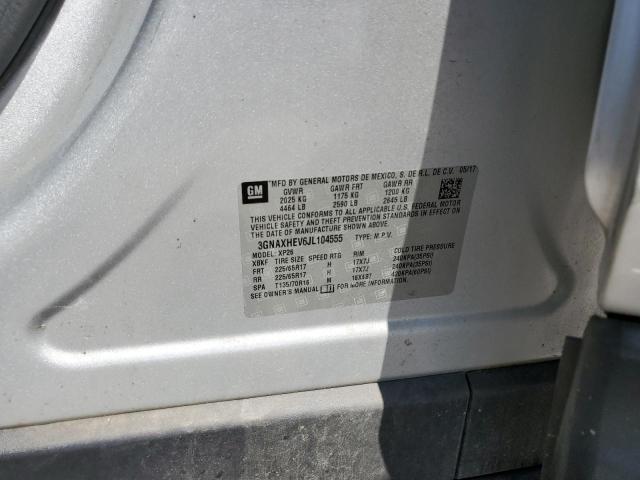 3GNAXHEV6JL104555 - 2018 CHEVROLET EQUINOX LS ვერცხლისფერი ფოტო 12