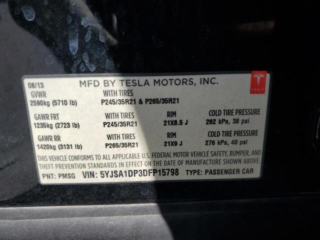 5YJSA1DP3DFP15798 - 2013 TESLA MODEL S 绿色 照片 12