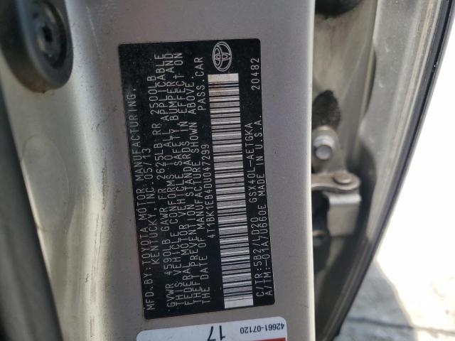 4T1BK1EB4DU047299 - 2013 TOYOTA AVALON BASE SILVER photo 13