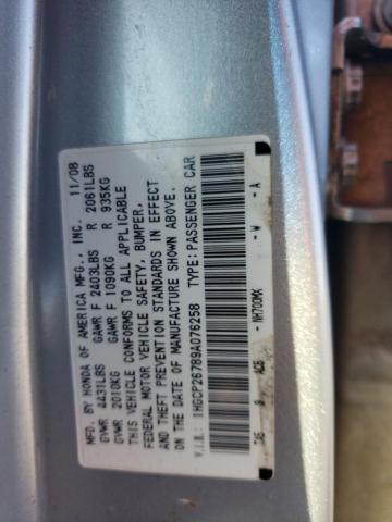 1HGCP26789A076258 - 2009 HONDA ACCORD EX SILVER photo 12