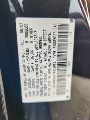 1HGCM82617A006610 - 2007 HONDA ACCORD EX BLACK photo 12