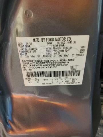 1FMCU9EG4CKA93282 - 2012 FORD ESCAPE LIMITED GRAY photo 13