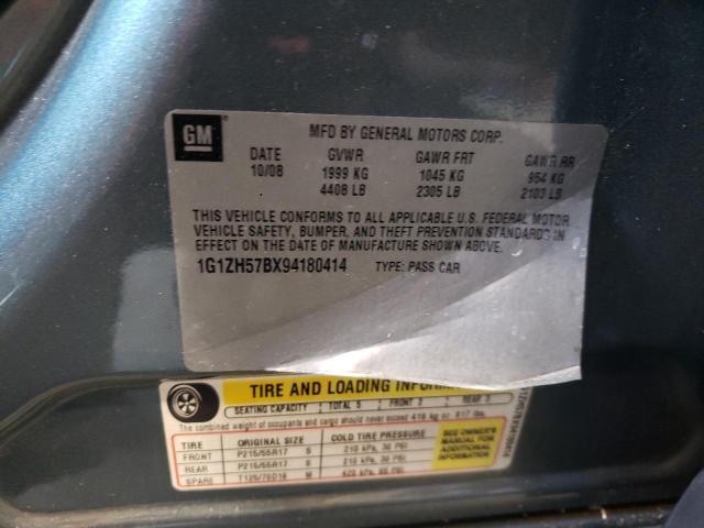 1G1ZH57BX94180414 - 2009 CHEVROLET MALIBU 1LT 青色 照片 12