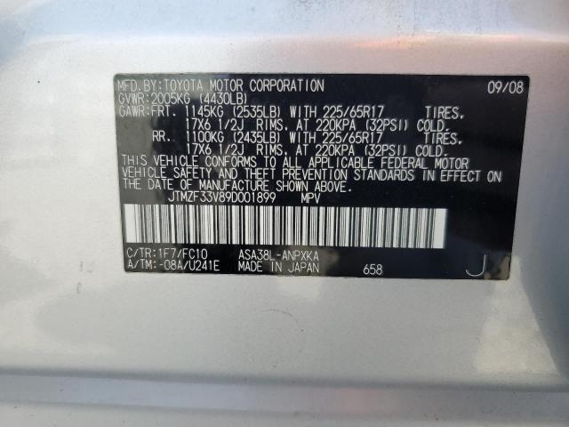 JTMZF33V89D001899 - 2009 TOYOTA RAV4 银色 照片 13