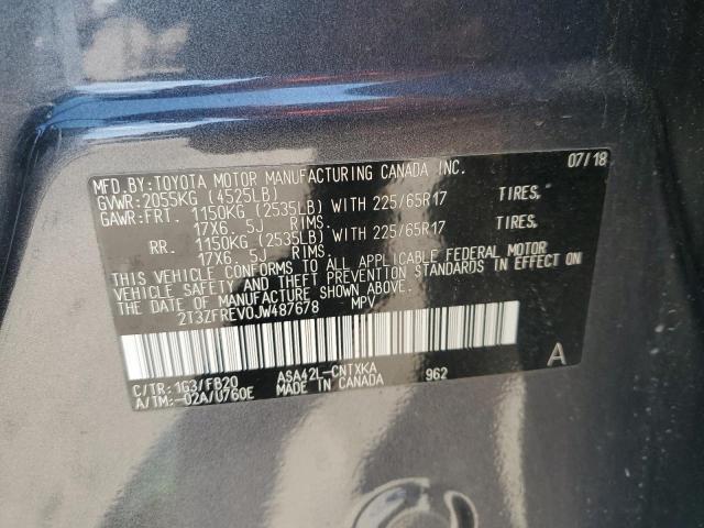 2T3ZFREV0JW487678 - 2018 TOYOTA RAV4 LE Gris foto 13