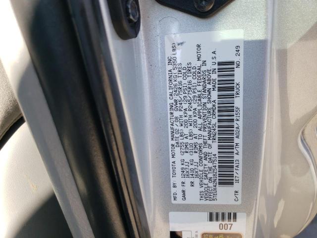 5TEUX42N18Z547514 - 2008 TOYOTA TACOMA ACCESS CAB Gümüş foto 12