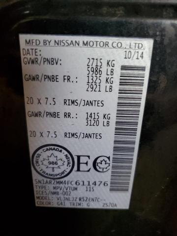 5N1AR2MM4FC611476 - 2015 NISSAN PATHFINDER S BLACK photo 13