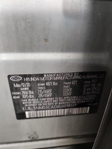 5NMS3CAD6LH238569 - 2020 HYUNDAI SANTA FE SEL SILVER photo 12