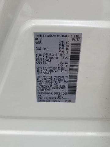 5N1DR2MN0JC602403 - 2018 NISSAN PATHFINDER S Beyaz fotoğraf 13