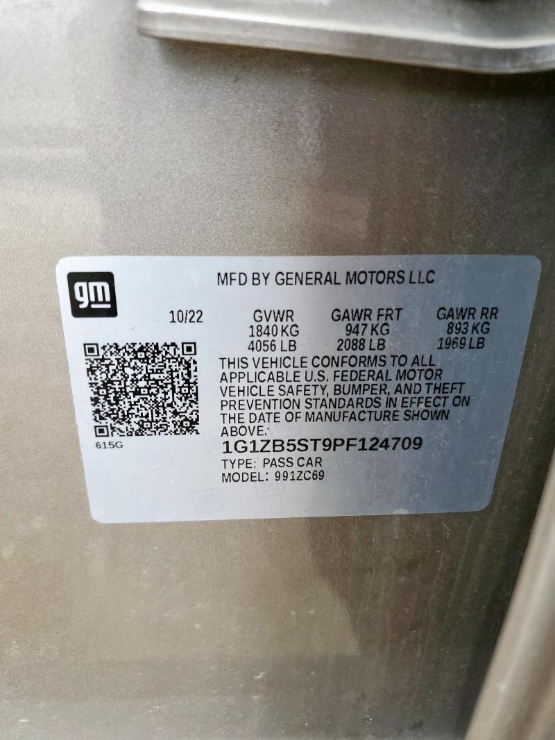 1G1ZB5ST9PF124709 - 2023 CHEVROLET MALIBU LS Beige photo 12