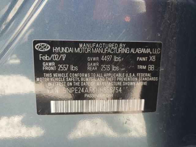 5NPE24AF6HH555754 - 2017 HYUNDAI SONATA SE TEAL photo 12