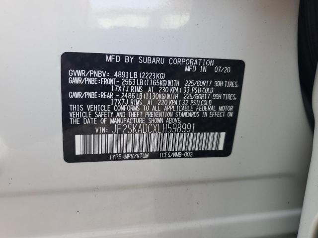 JF2SKADCXLH598991 - 2020 SUBARU FORESTER 白色 照片 13