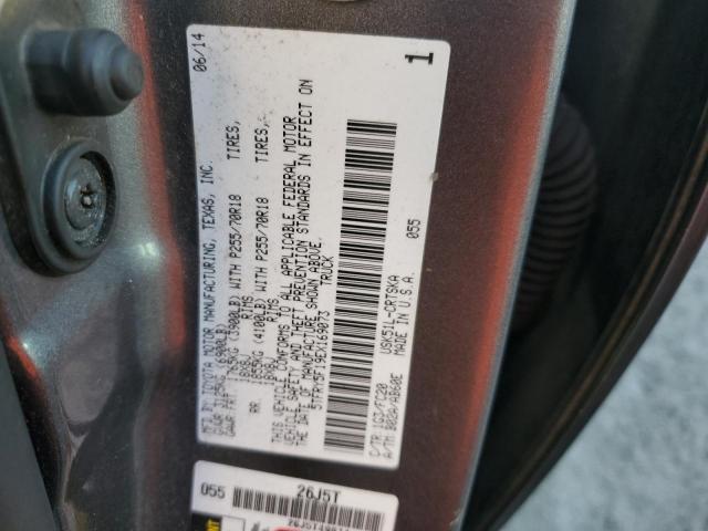 5TFRY5F19EX169073 - 2014 TOYOTA TUNDRA DOUBLE CAB SR/SR5 GRAY photo 12